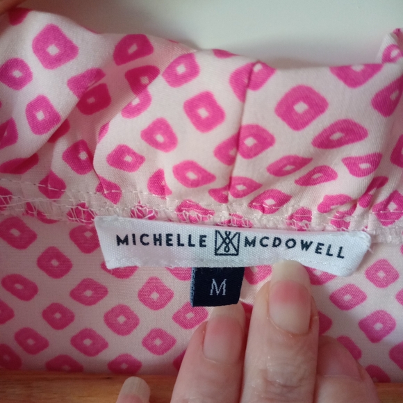 Michelle McDowell Pink & White Blouse Size Medium - Picture 11 of 11